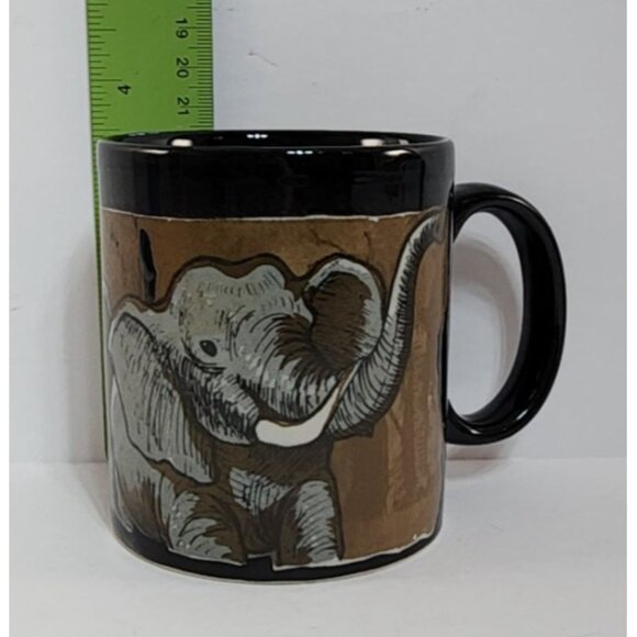 Otagiri Japan Elephant Coffee Tea Mug Cup Black Brown Safari Animals Africa Zoo - Picture 4 of 6